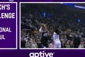 确实打到了！马尔卡宁强投三分被华莱士犯规 雷霆挑战失败